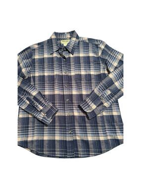 Rustic Ridge Flannel Shirt Womens Sz Large Blue Plaid Button Front Long Sleeves